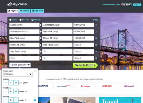 multi destination flights skyscanner.